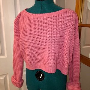 Garage Pink Cropped Sweater
